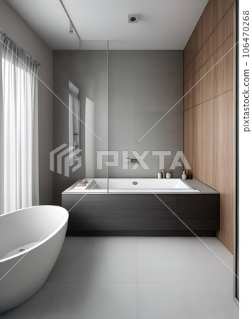 Realistic bathroom design with medium shot 106470268