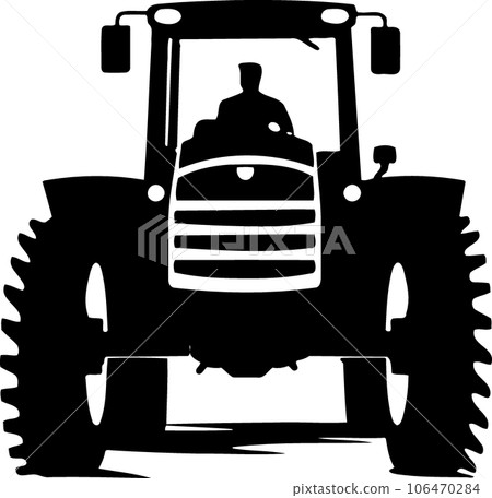 tractor vehicle in front view tractor vehicle in front view 106470284