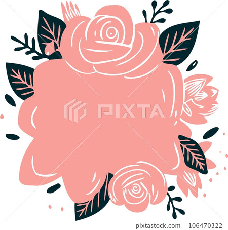 girly rose floral frame 106470322