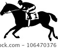 animal racing horse with competitor 106470376