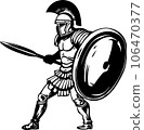 ancient roman soldier black and white 106470377