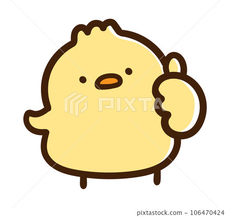 一隻可愛的小雞擺出漂亮姿勢的變形圖 106470424