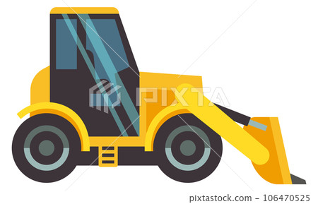 Front loader construction vehicle side view flat icon Front loader construction vehicle side view flat icon 106470525