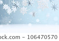 Christmas background with Christmas tree branches and snowman, winter seasonal with copy space. 106470570