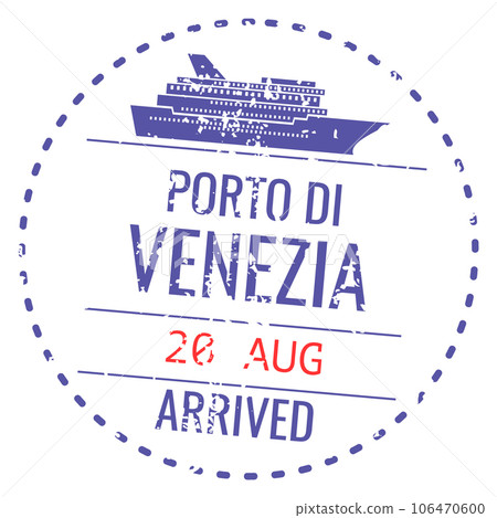 Round travel stamp. Grunge international visa sign 106470600