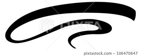 Smooth curved ink stroke. Calligraphy brush line 106470647