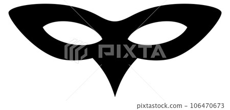 Vintage face mask black silhouette. Carnival symbol Vintage face mask black silhouette. Carnival symbol 106470673