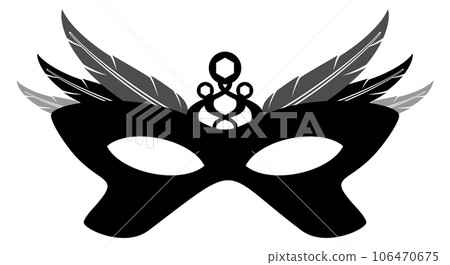 Black mask silhouette. Classic venetian festival symbol 106470675