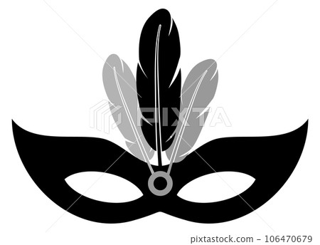 Feathered venetian mask. Black festival eye accessory Feathered venetian mask. Black festival eye accessory 106470679