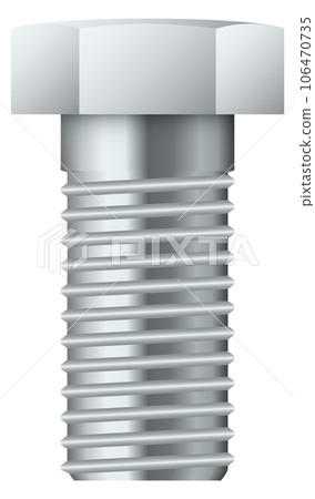 Realistic bolt mockup. Steel industrial construction fastener Realistic bolt mockup. Steel industrial construction fastener 106470735