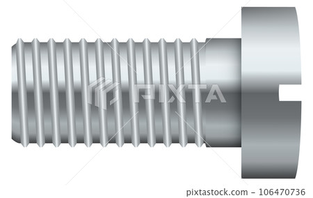 Construction fastener mockup. Metal shiny realsitic bolt Construction fastener mockup. Metal shiny realsitic bolt 106470736