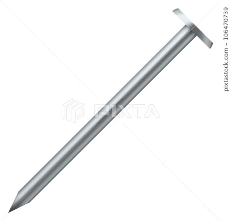 Steel nail mockup. Shiny metal realistic mockup 106470739
