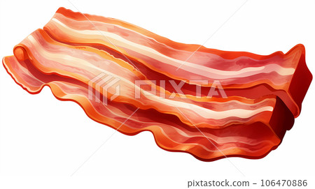 手绘卡通美食培根插画 106470886