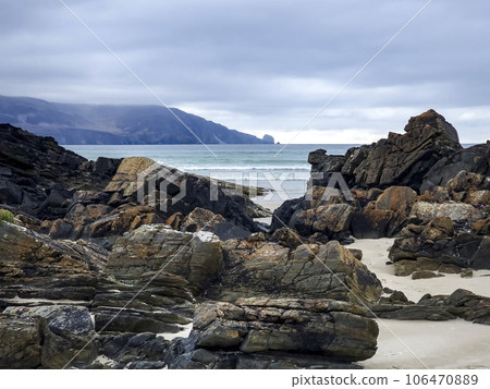 Beautiful Tramore beach in Rosbeg, County DOnegal, Ireland 106470889