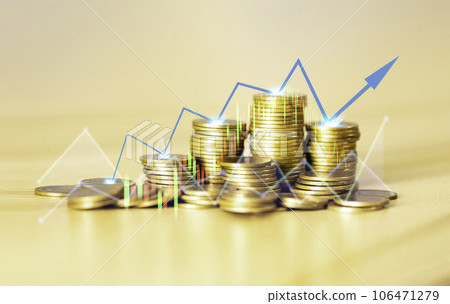 Coins are laid in graph.Business success concept wealth stock investment.Business in the digital age.Digital transformation for next generation technology.Technology is growing by leaps and bounds Coins are laid in graph.Business success concept wealth stock investment.Business in the digital age.Digital transformation for next generation technology.Technology is growing by leaps and bounds 106471279
