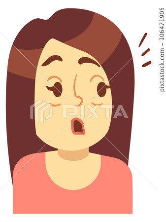 Amazed woman portrait. Person with astonished face expression 106471905