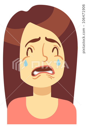 Crying woman portrait. Sad character in tears. Emotional person 106471906