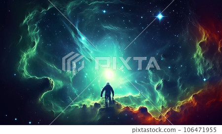 Background illustration of a full moon and a full moon shining in the night sky 106471955