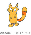 Cartoon Cat with Angry face emotion. Vector 106471963