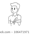 Cartoon Human With Broken hand. Vector 106471971