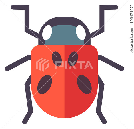 Ladybird flat icon. Red ladybug wild beetle 106471975