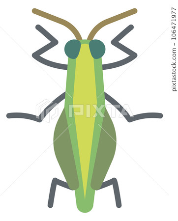 Grasshopper flat icon. Green insect. Wild fauna 106471977