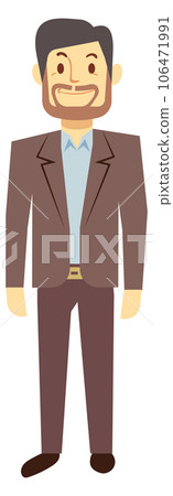 Confident man in suit cartoon character. Office manager Confident man in suit cartoon character. Office manager 106471991