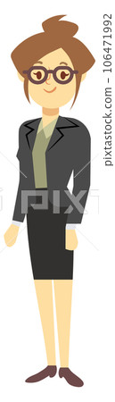 Businesswoman in glasses. Smart professional woman cartoon character Businesswoman in glasses. Smart professional woman cartoon character 106471992