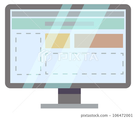Computer screen with website layout. Web design app Computer screen with website layout. Web design app 106472001