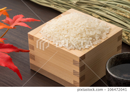 rice and sake. Image of new rice and new sake rice and sake. Image of new rice and new sake 106472041