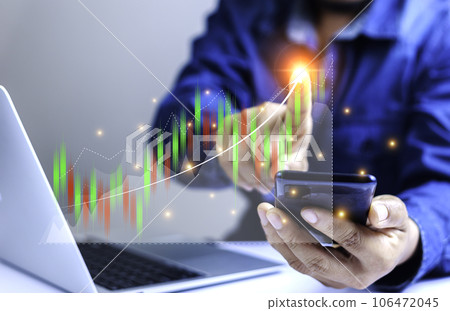 Business success concept . concept wealth stock investment..Business growth in the digital age.Digital transformation for next generation technology.concept technology is growing by leaps and bounds.. Business success concept . concept wealth stock investment..Business growth in the digital age.Digital transformation for next generation technology.concept technology is growing by leaps and bounds.. 106472045