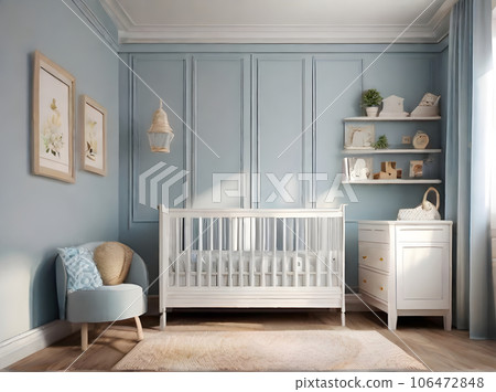 Realistic shabby chic baby boy room Realistic shabby chic baby boy room 106472848