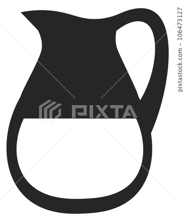 Milk jug black icon. Cream pitcher symbol 106473127