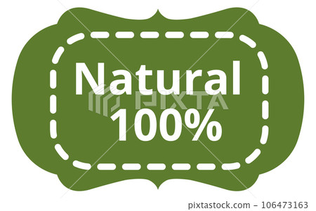 Natural green sticker. Organic eco product label 106473163