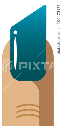 Fashion nail shape with color polish. Cartoon icon 106473171