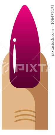 Stilletto nail shape. Cartoon female finger icon 106473172