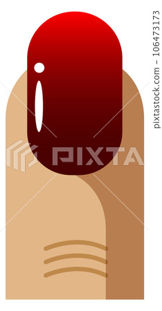 female finger with nail polish. Cartoon manicure icon 106473173