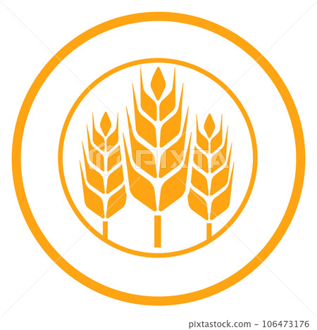 Round premium label with wheat. Organic grain beer 106473176