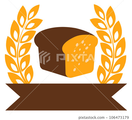 Bread premium emblem with crop ear wreath and empty label Bread premium emblem with crop ear wreath and empty label 106473179