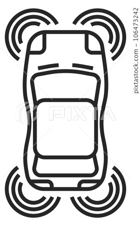 Smart car linear icon. Driveless transport technology Smart car linear icon. Driveless transport technology 106473242
