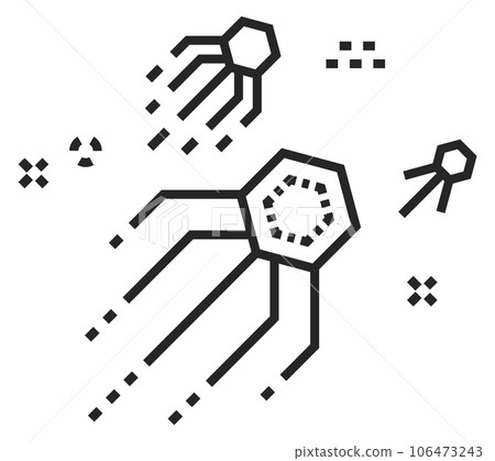 Nano robots linear icon. Future science tech Nano robots linear icon. Future science tech 106473243
