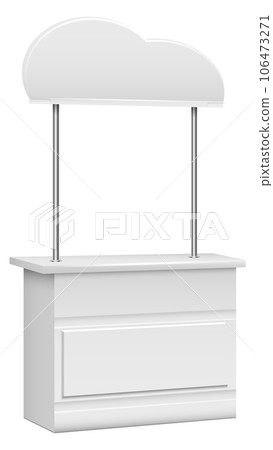 Promo stall mockup. Business presentation white stand Promo stall mockup. Business presentation white stand 106473271