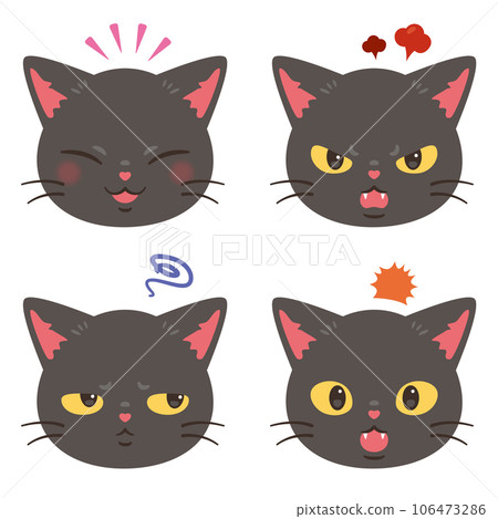 Halloween black cat expression 106473286