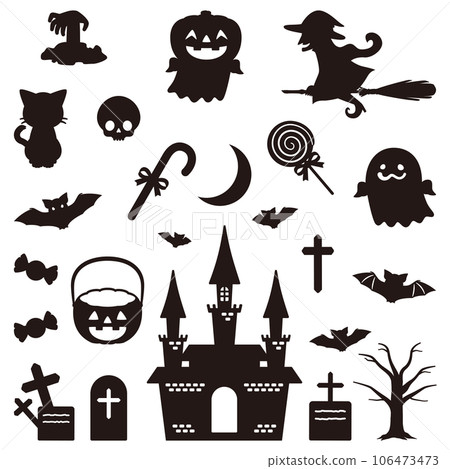 Halloween silhouette set Halloween silhouette set 106473473