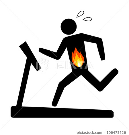 燃燒脂肪！！飲食，脂肪燃燒圖標。 106473526