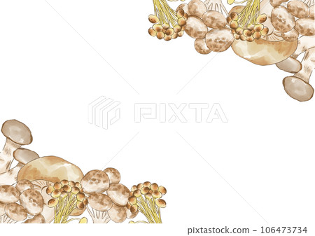 Autumn mushroom frame painted in watercolor 106473734