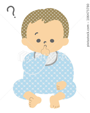 Facial expression: Thinking baby, whole body, single item Facial expression: Thinking baby, whole body, single item 106473780