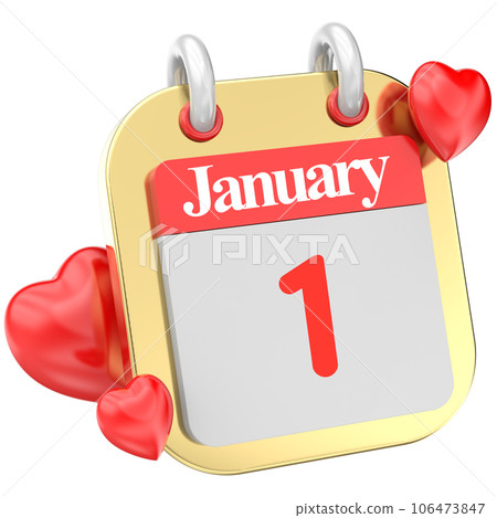 calendar of red heart calendar of red heart 106473847