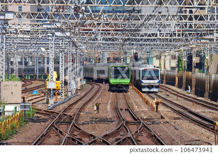 Yamanote Line E235 series train, Ueno Tokyo Line E531 series train Yamanote Line E235 series train, Ueno Tokyo Line E531 series train 106473941