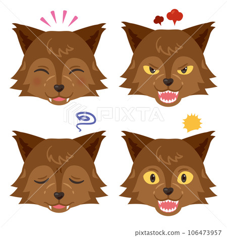 Halloween wolf expression 106473957